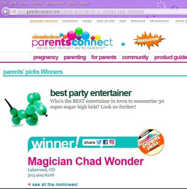 Award winning magic of Chad Wonder from Nickelodeon